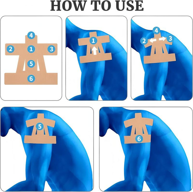 Revolutionary Kinesiology Tape for Ultimate Shoulder Pain Relief - Waterproof, Pre-Cut, and Breathable Support for Enhanced Performance in Sports and Marathons