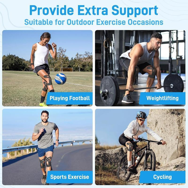 Revolutionary Pre-Cut Kinesiology Tape for Ultimate Knee Support - 10-Pack of Waterproof, Stretchable & Hypoallergenic Strips