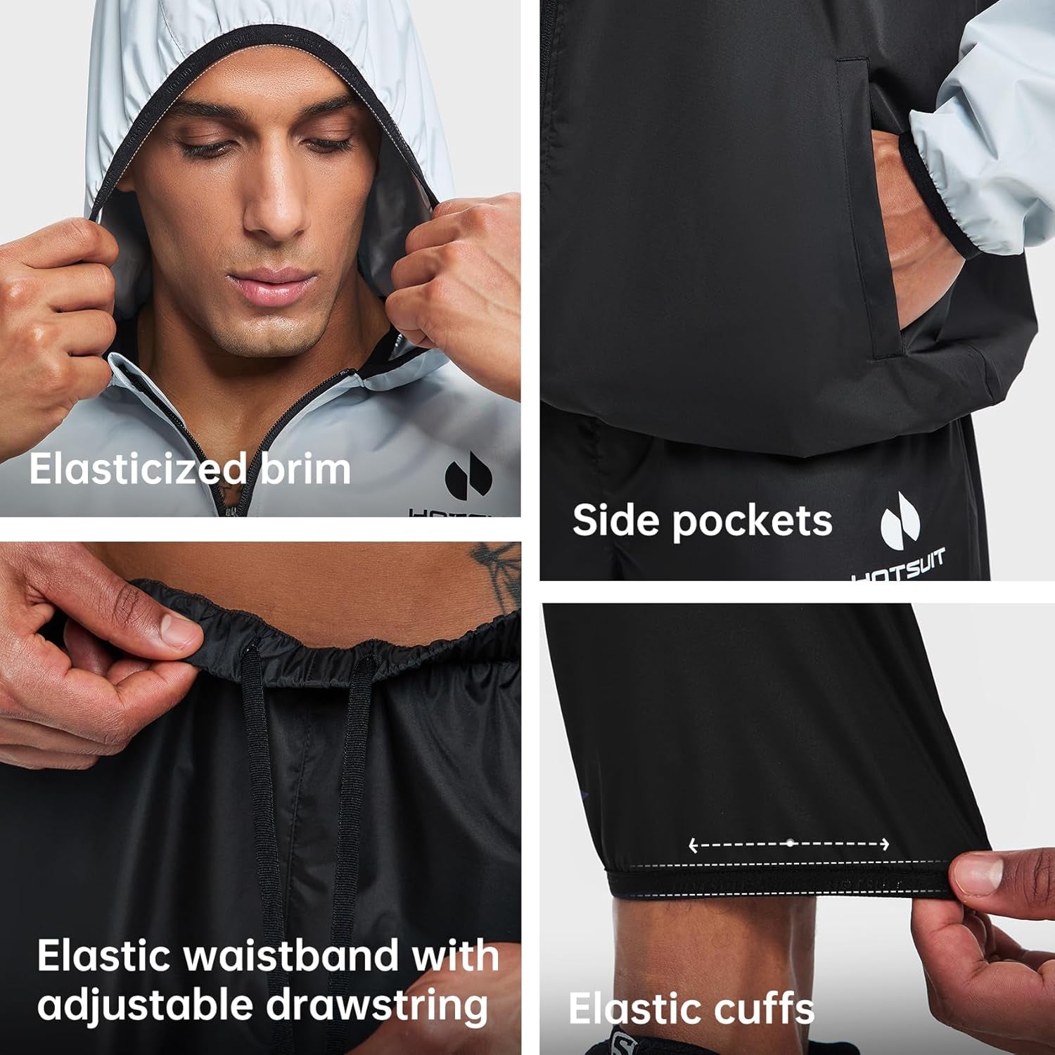 Men's Sauna Suit - Full Body Sweat Suit for Gym Workouts and Exercise