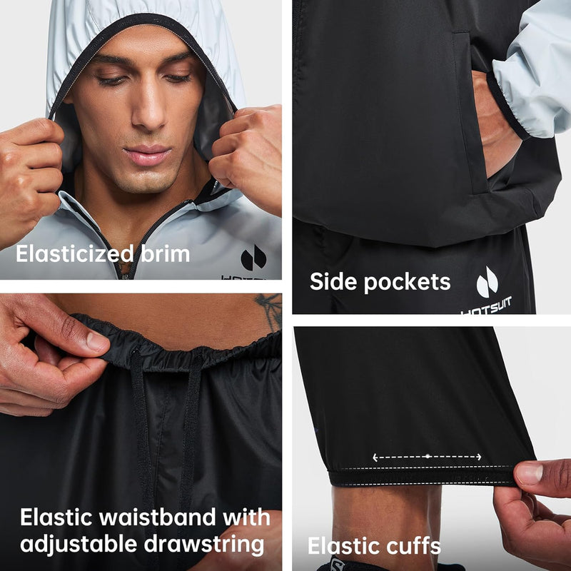 Men's Sauna Suit - Full Body Sweat Suit for Gym Workouts and Exercise